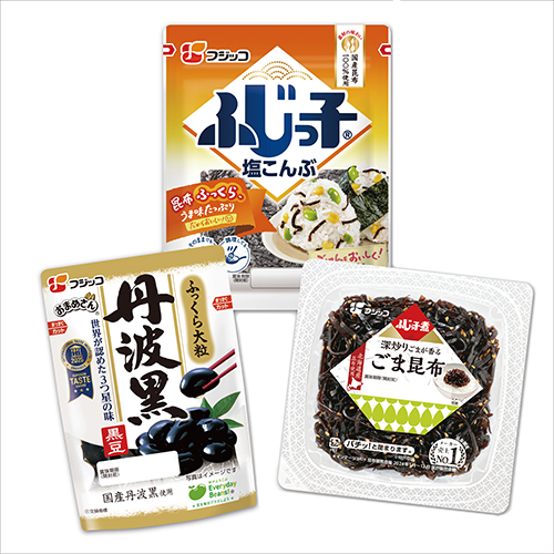 おまめさん 丹波黒黒豆、ふじっ子煮 ごま昆布、ふじっ子 大袋